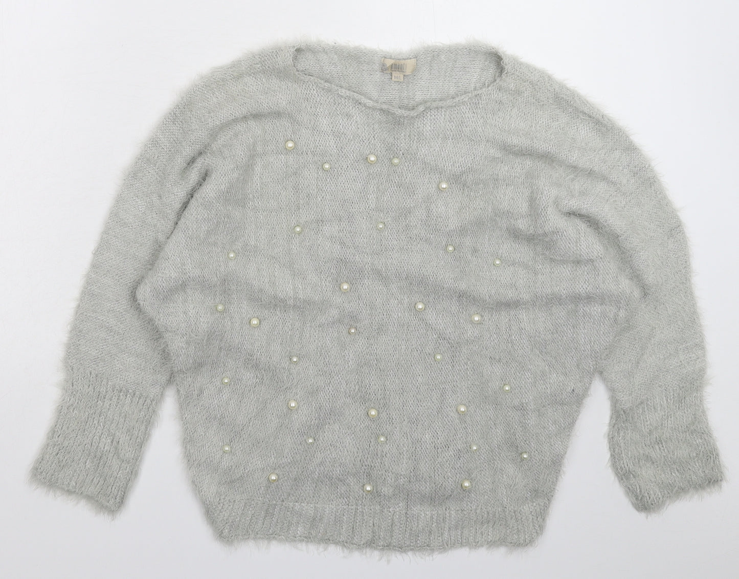 Amanti Womens Grey  Knit Pullover Jumper Size L