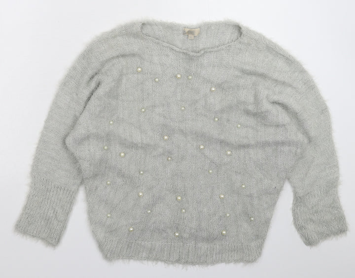 Amanti Womens Grey  Knit Pullover Jumper Size L