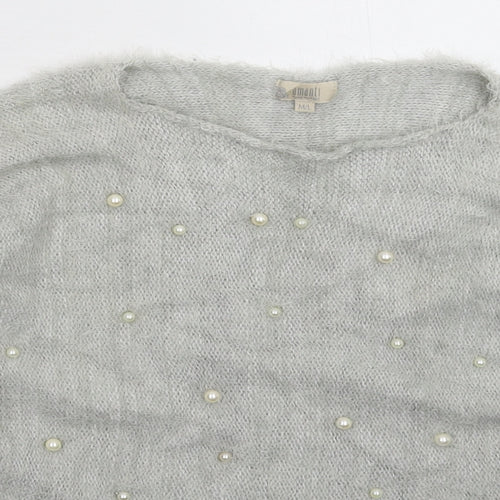 Amanti Womens Grey  Knit Pullover Jumper Size L