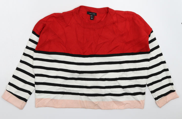 New Look Womens Multicoloured Striped Knit Pullover Jumper Size L