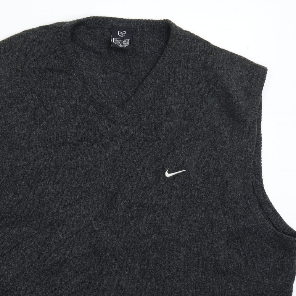 Nike Mens Grey  Knit Vest Jumper Size XL