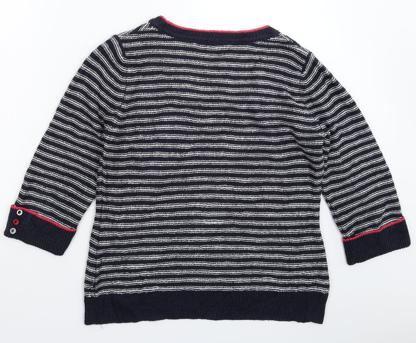 Per Una Womens Blue Striped Knit Pullover Jumper Size S