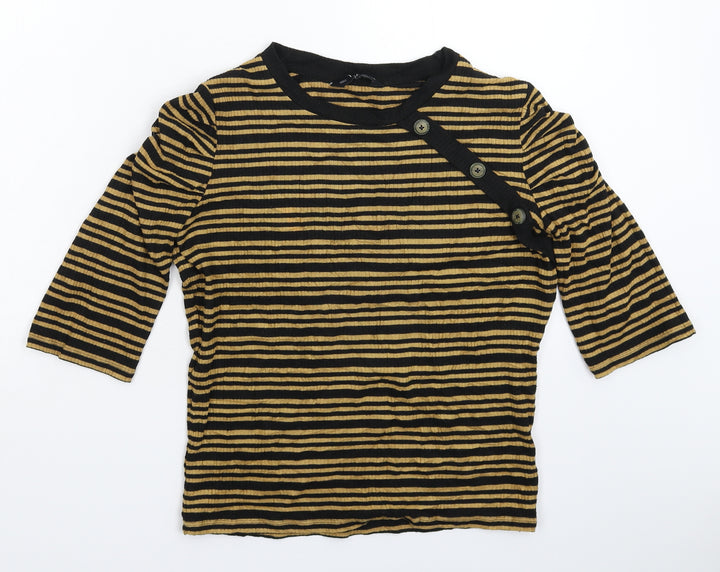 F&F Womens Beige Striped  Pullover Jumper Size 16