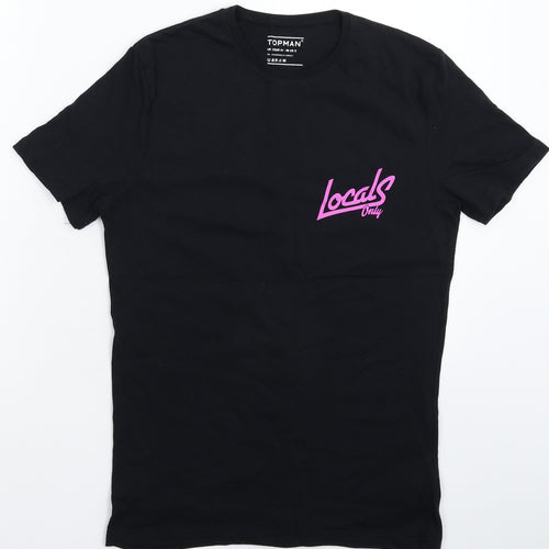 Topman Mens Black    T-Shirt Size S