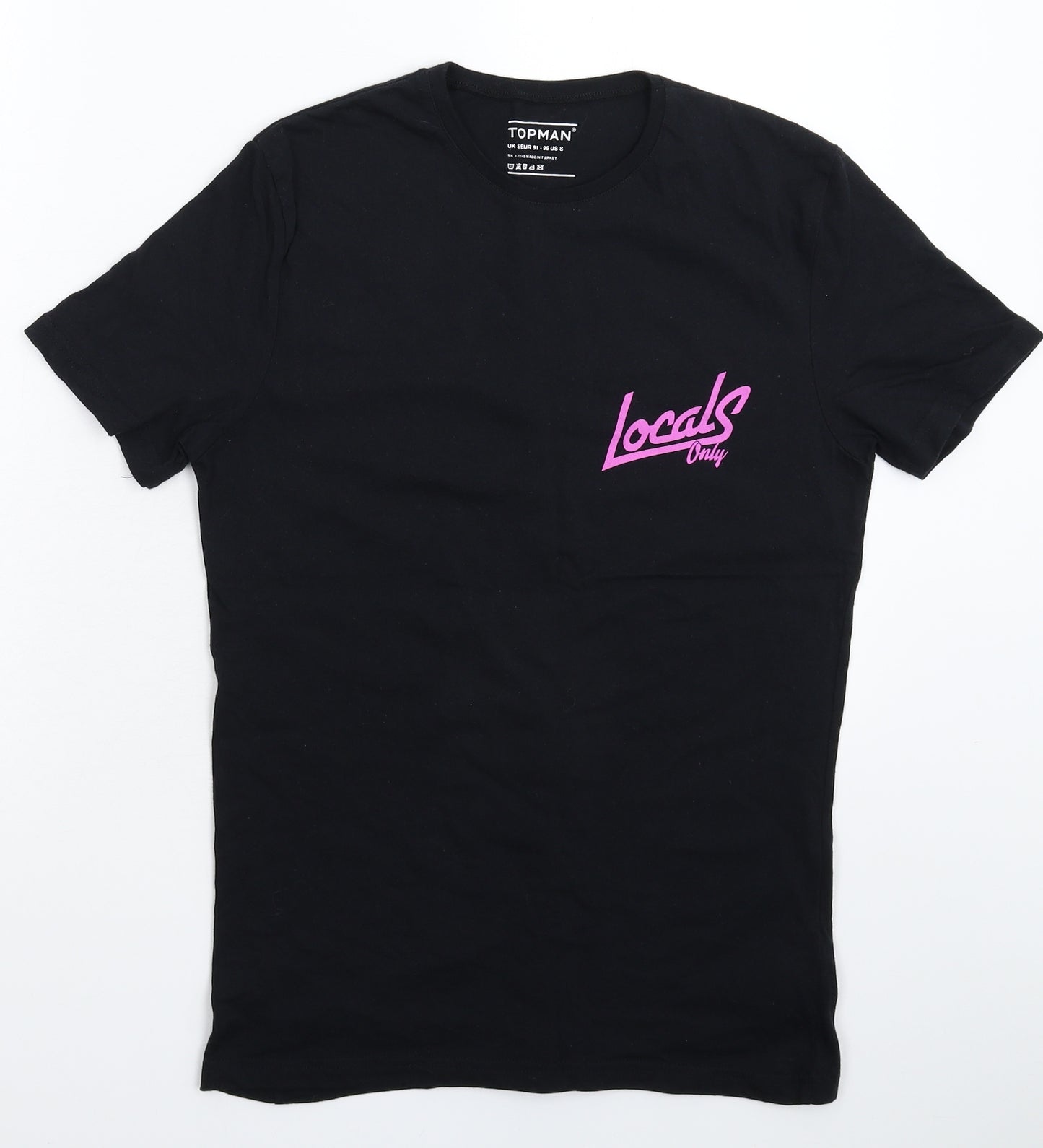 Topman Mens Black    T-Shirt Size S
