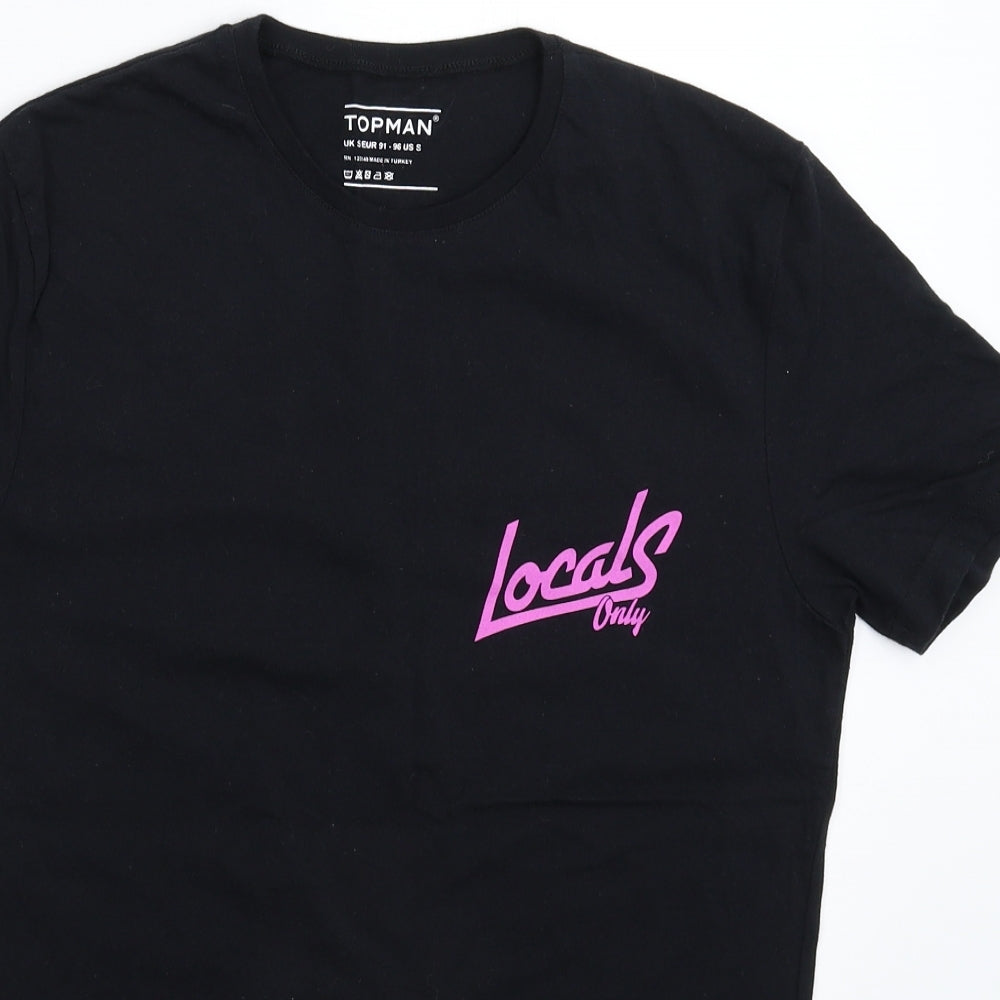 Topman Mens Black    T-Shirt Size S