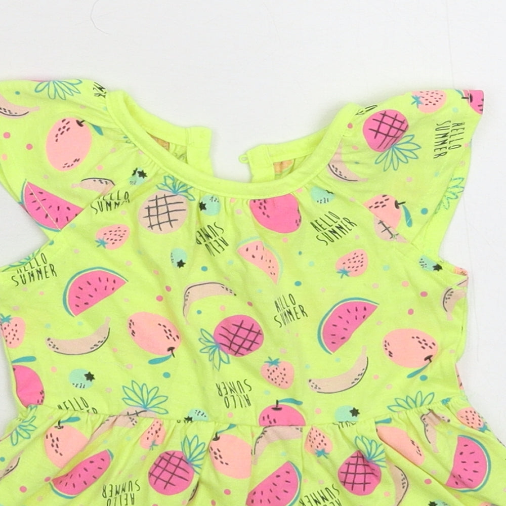 Pep&Co Girls Yellow   Fit & Flare  Size 9-12 Months