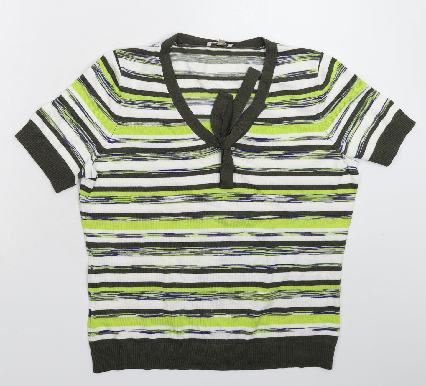 Country Casuals Womens Multicoloured Striped Knit Basic T-Shirt Size M
