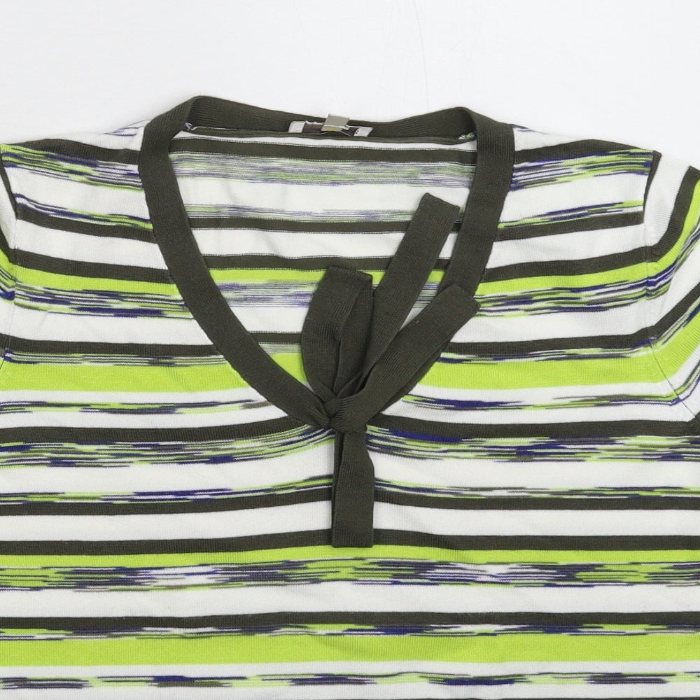 Country Casuals Womens Multicoloured Striped Knit Basic T-Shirt Size M