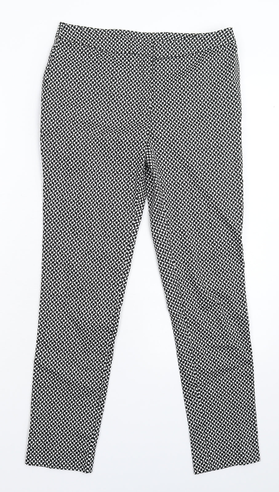 New Look Womens Black Geometric  Trousers  Size 6 L26 in
