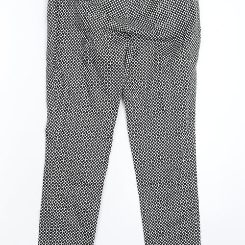 New Look Womens Black Geometric  Trousers  Size 6 L26 in