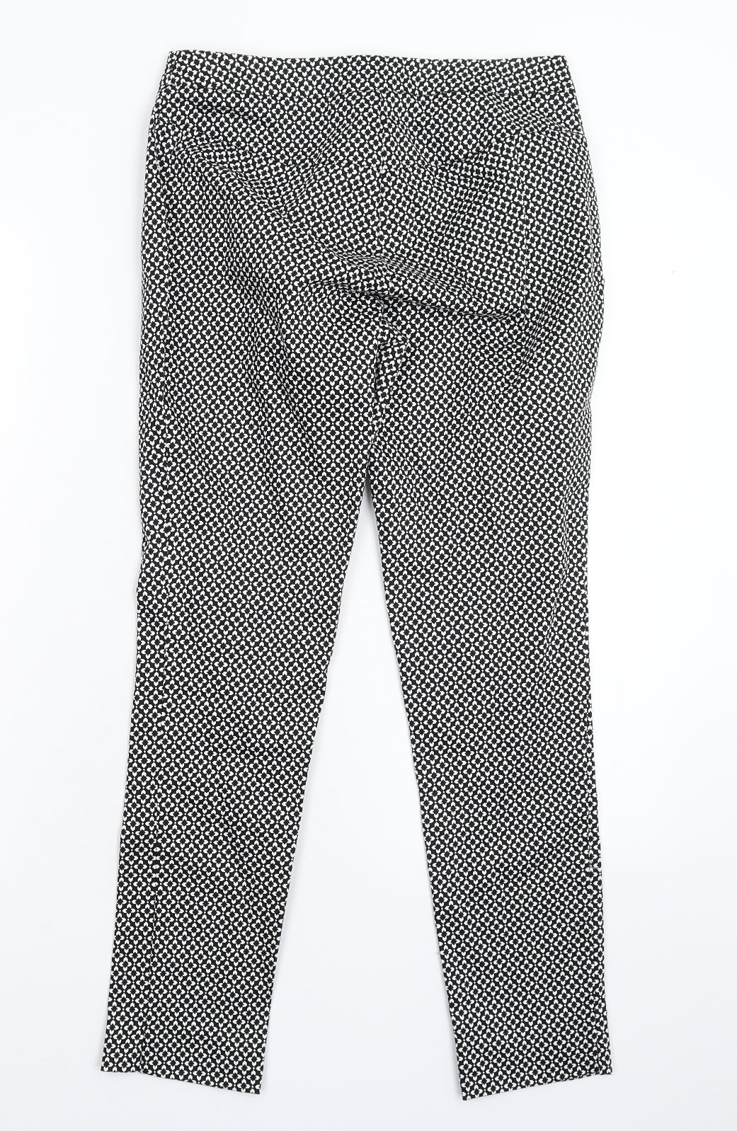 New Look Womens Black Geometric  Trousers  Size 6 L26 in