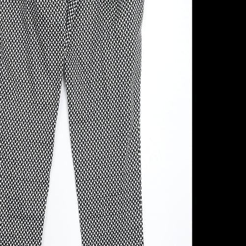 New Look Womens Black Geometric  Trousers  Size 6 L26 in