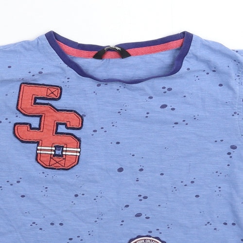 George Boys Blue Spotted  Basic T-Shirt Size 7-8 Years