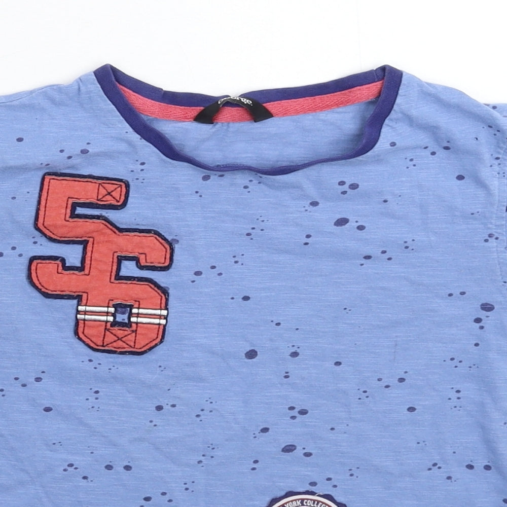 George Boys Blue Spotted  Basic T-Shirt Size 7-8 Years