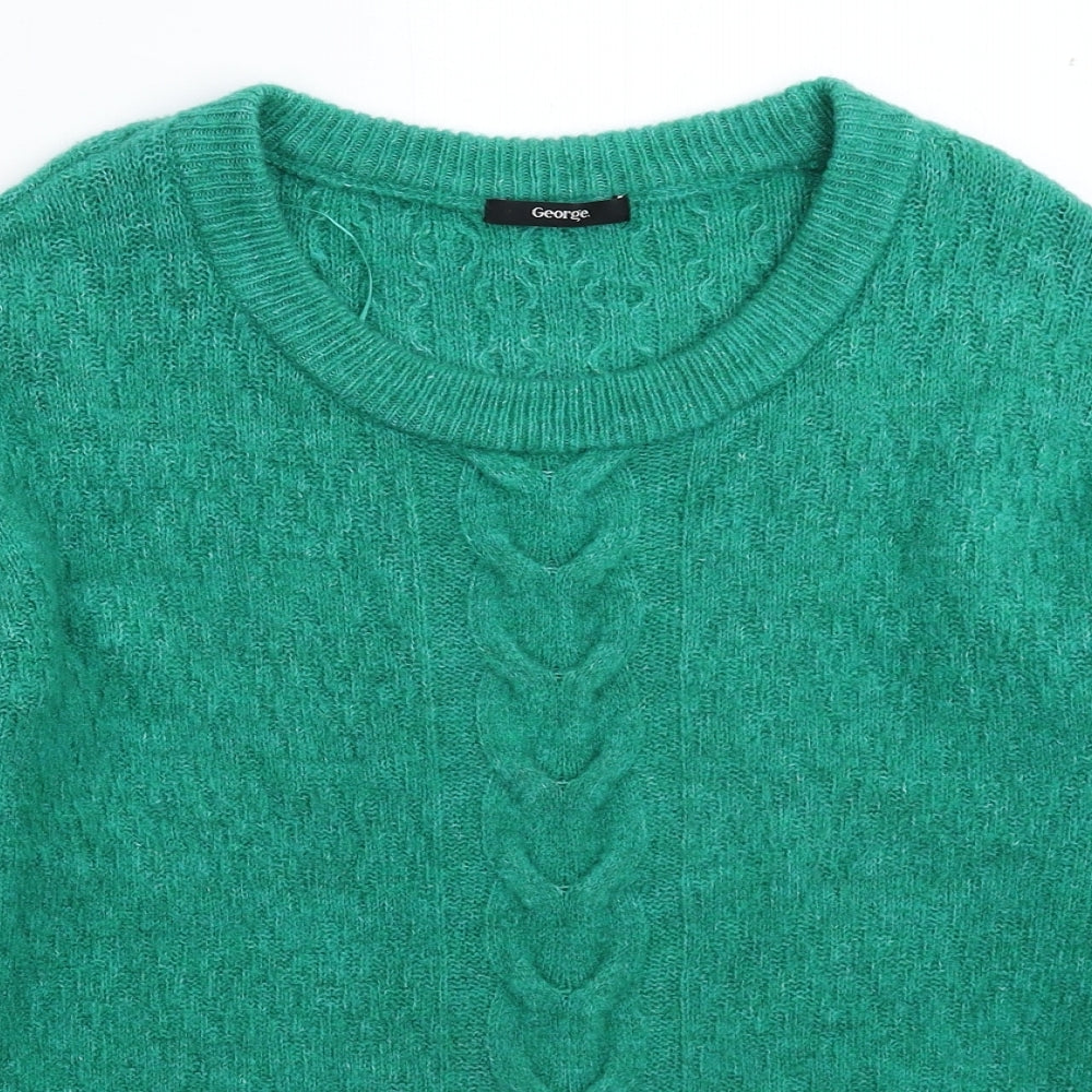 George Womens Green  Knit Pullover Jumper Size 8