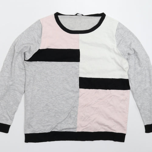 M&Co Womens Multicoloured  Knit Pullover Jumper Size 16