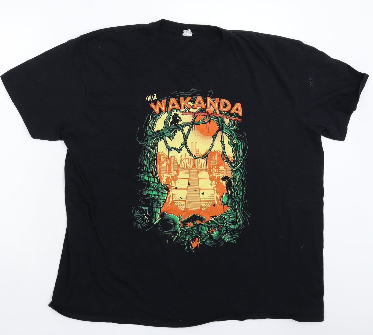 Gildan Mens Black    T-Shirt Size 2XL  - Wakanda