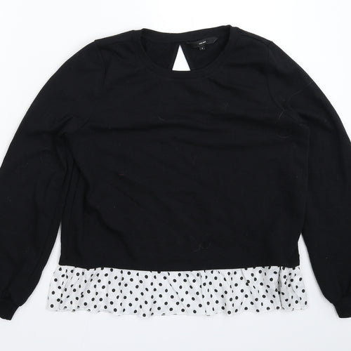 VERO MODA Womens Black Spotted  Pullover Sweatshirt Size S