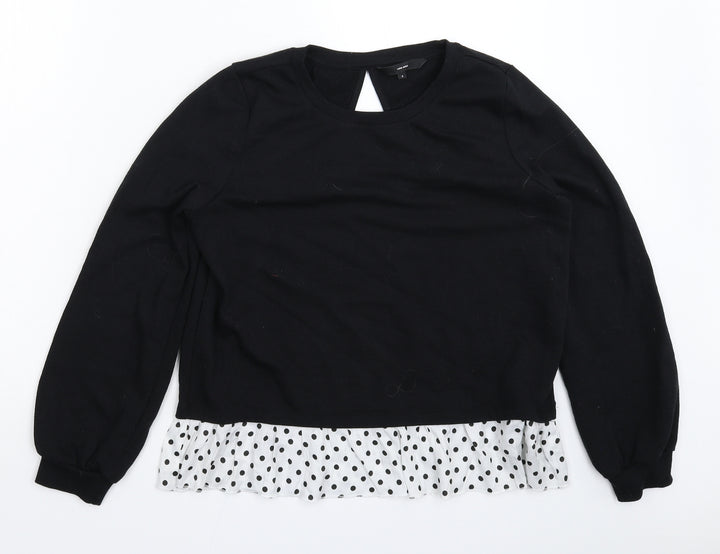 VERO MODA Womens Black Spotted  Pullover Sweatshirt Size S