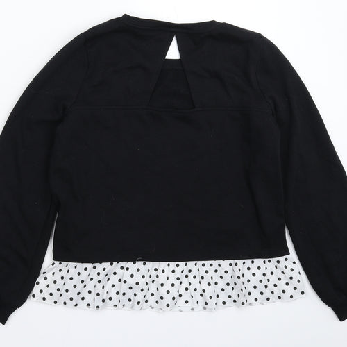 VERO MODA Womens Black Spotted  Pullover Sweatshirt Size S