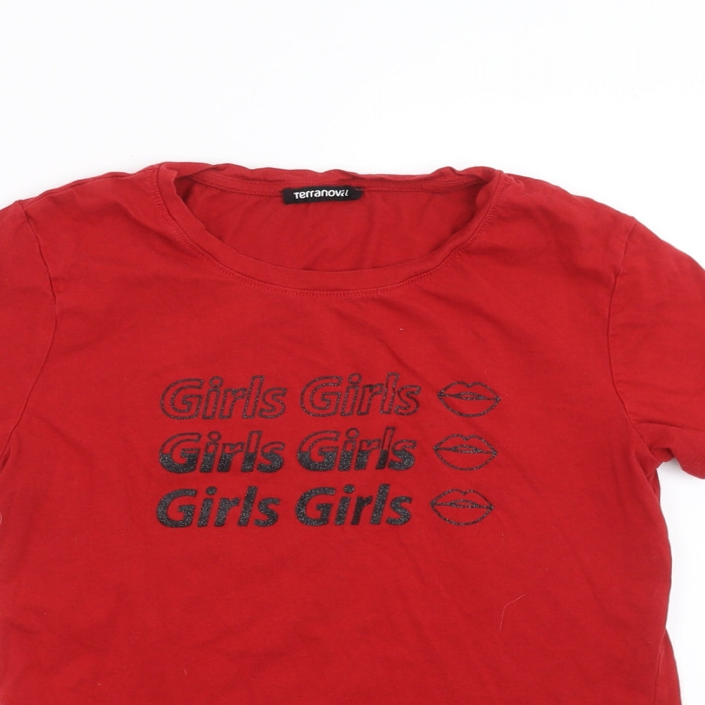 Terranova Womens Red   Basic T-Shirt Size L  - Girls