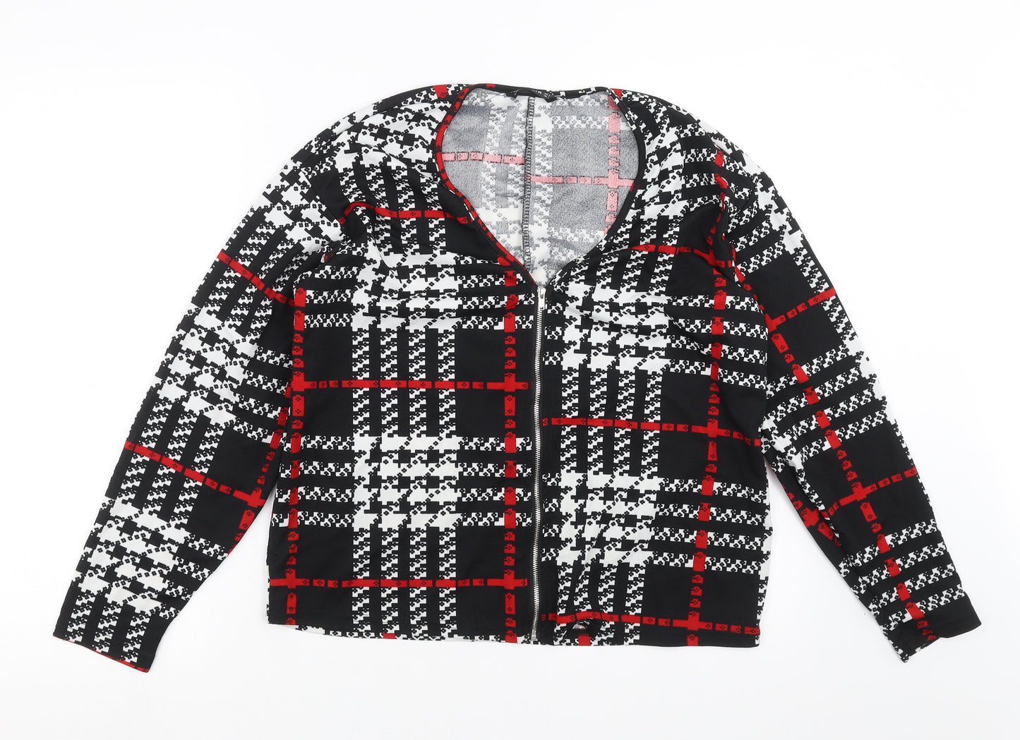 SheIn Womens Black Check  Basic Blouse Size S