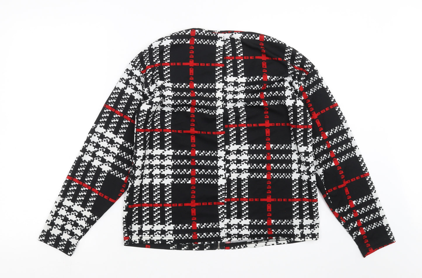 SheIn Womens Black Check  Basic Blouse Size S