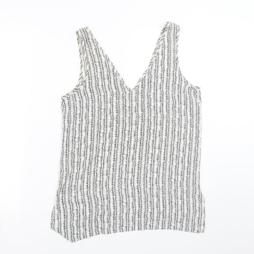 Primark Womens White Geometric  Basic Blouse Size 10