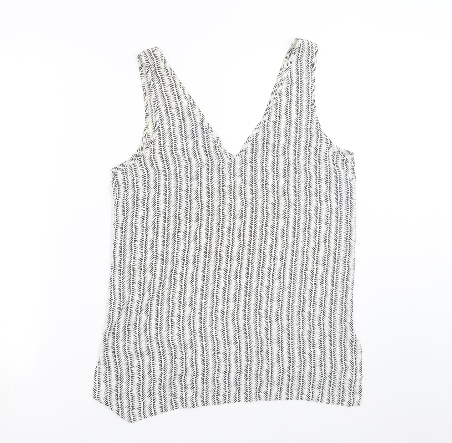 Primark Womens White Geometric  Basic Blouse Size 10
