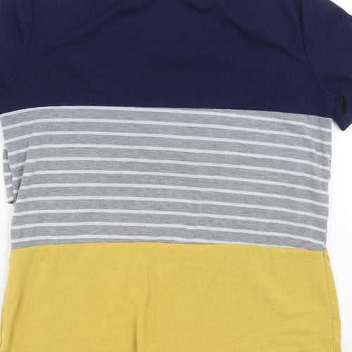 Preworn Womens Grey Striped  Basic T-Shirt Size M