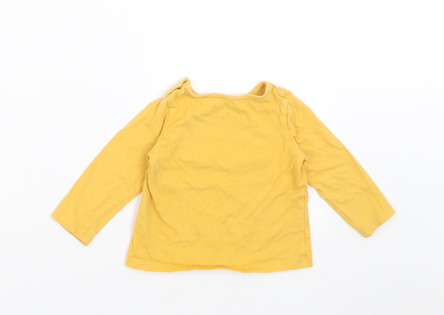 F&F Girls Yellow   Basic T-Shirt Size 6-9 Months  - HUG ME