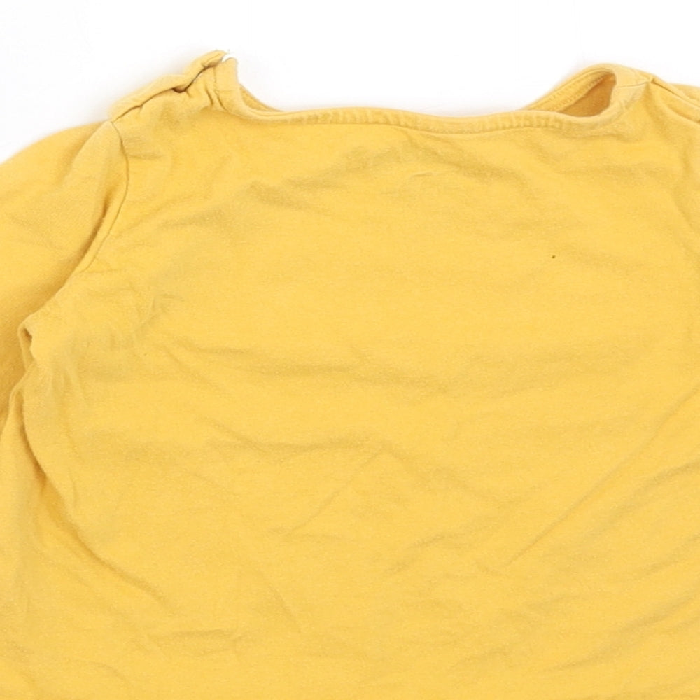 F&F Girls Yellow   Basic T-Shirt Size 6-9 Months  - HUG ME