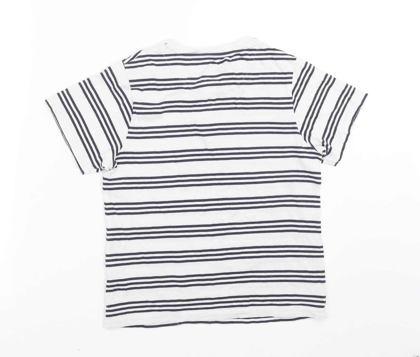 Marks and Spencer Boys White Striped   Pyjama Top Size 9-10 Years