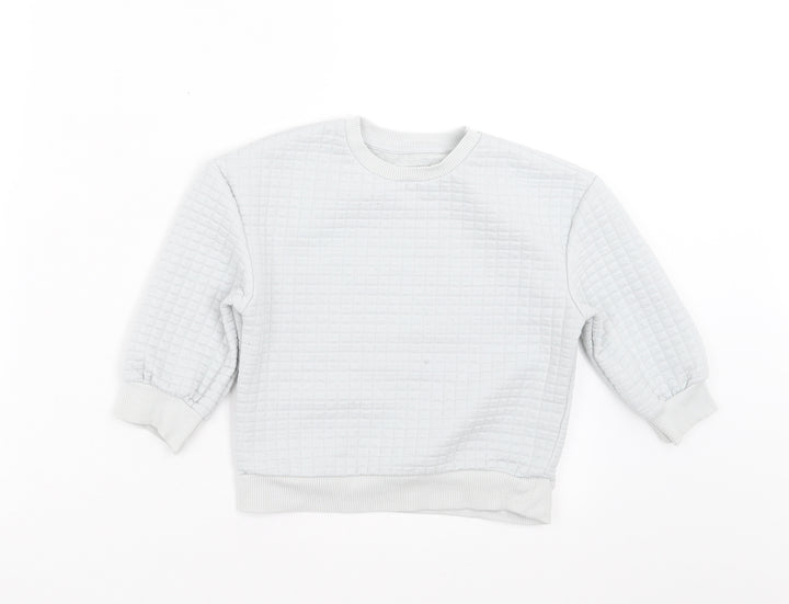 Matalan Boys Grey Check  Pullover Sweatshirt Size 2-3 Years