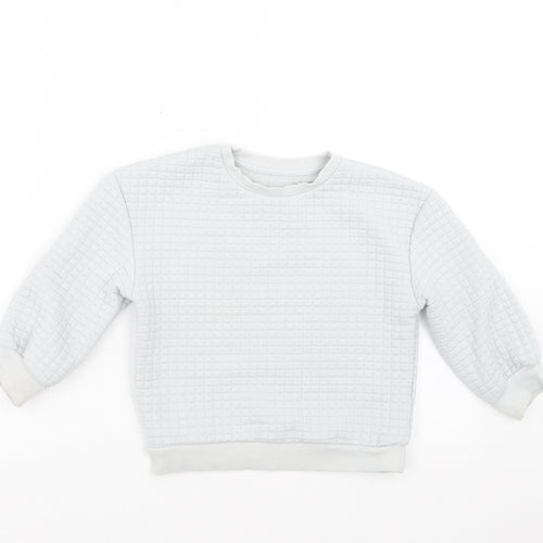 Matalan Boys Grey Check  Pullover Sweatshirt Size 3-4 Years