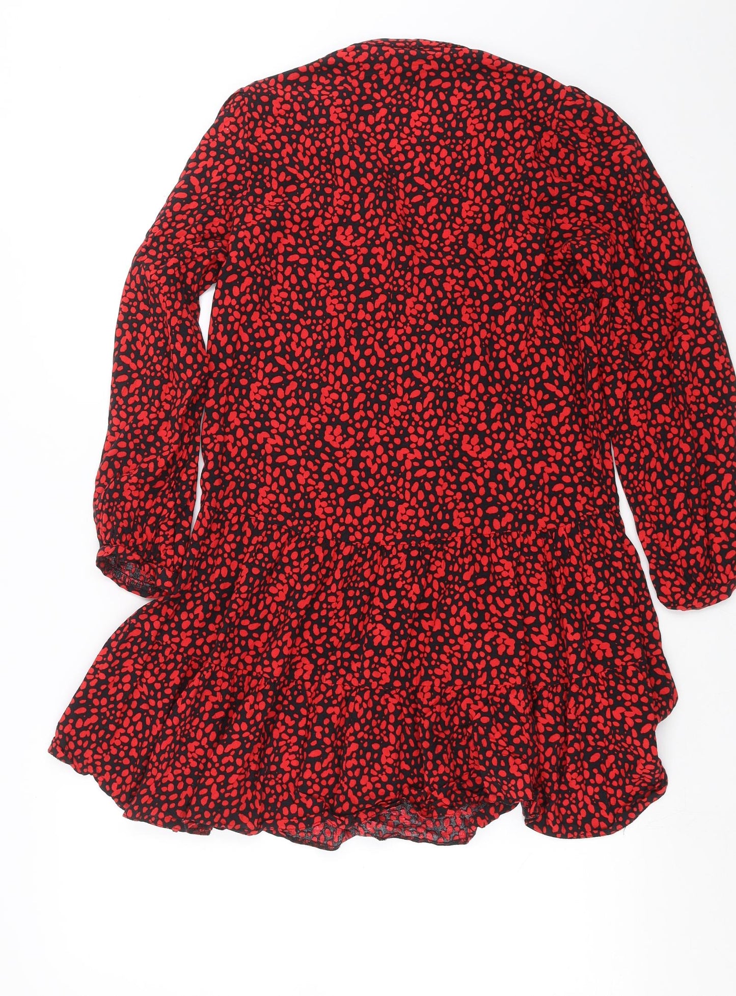 New Look Womens Red Geometric  Shirt Dress  Size 10