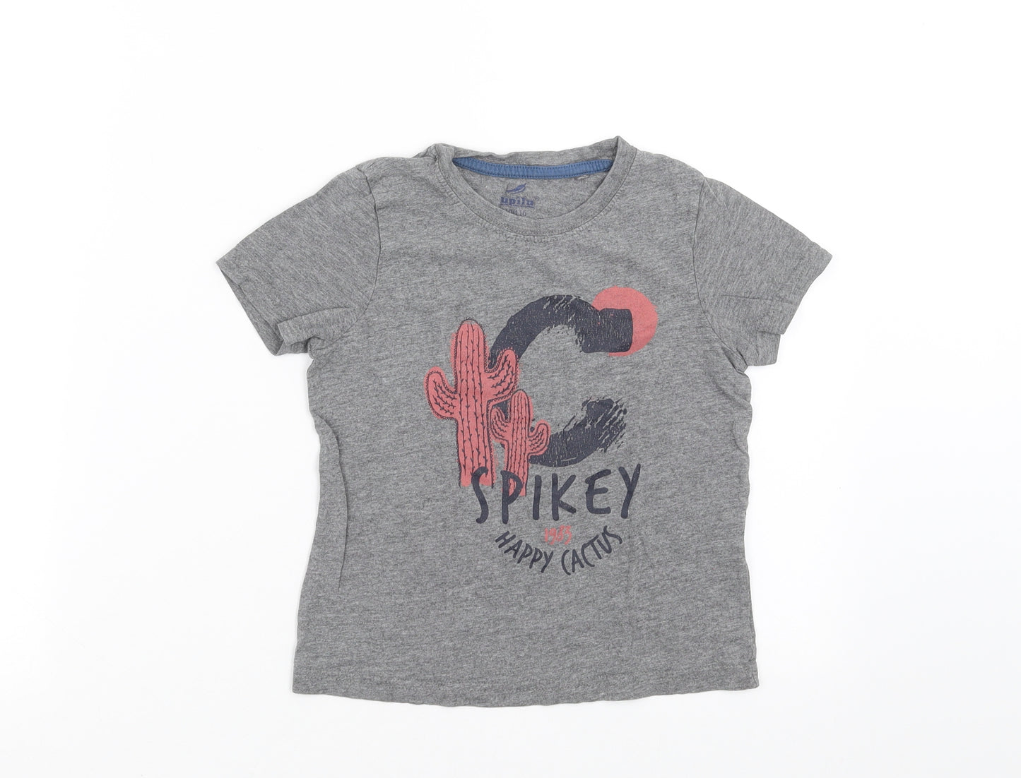Lupilu Girls Grey   Basic T-Shirt Size 5-6 Years  - cactus