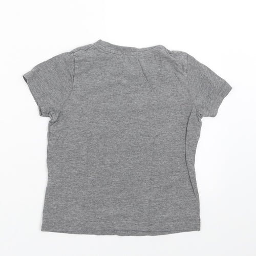 Lupilu Girls Grey   Basic T-Shirt Size 5-6 Years  - cactus