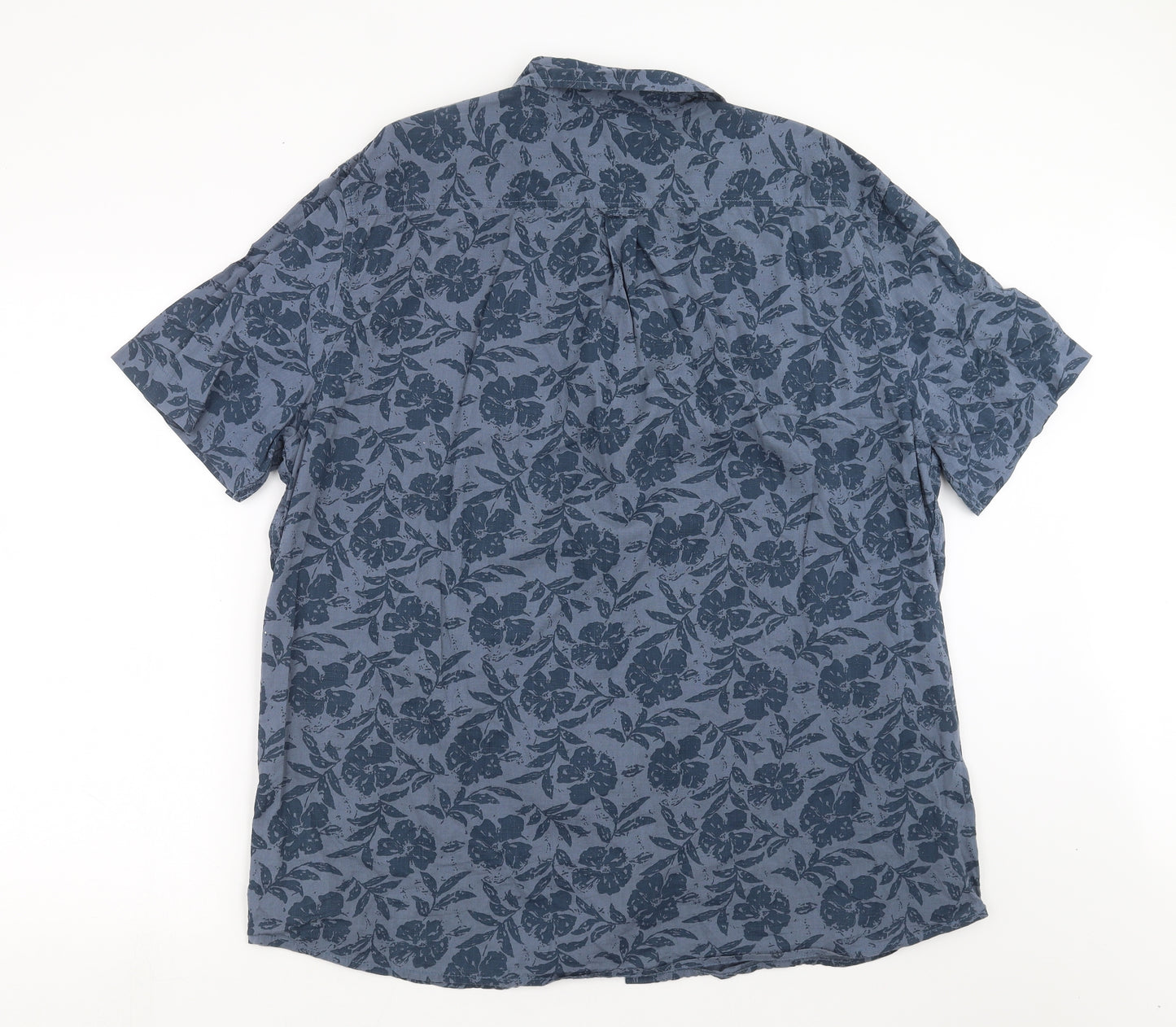 George Mens Blue Floral   Button-Up Size 2XL