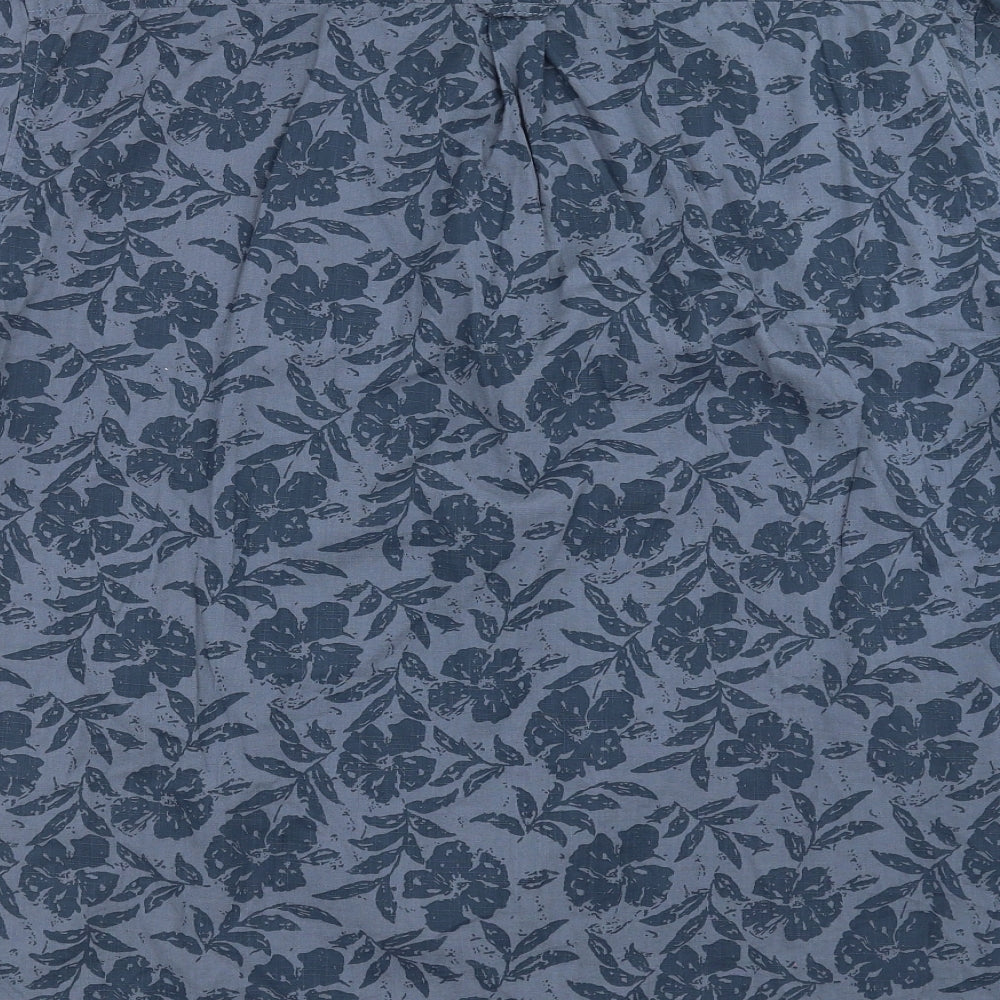 George Mens Blue Floral   Button-Up Size 2XL