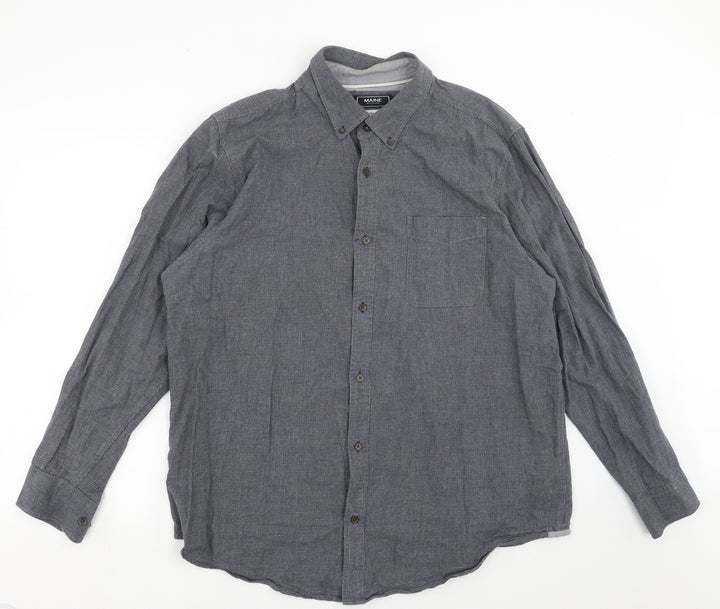 Maine New England Mens Blue Houndstooth   Button-Up Size XL  - Tailored fit