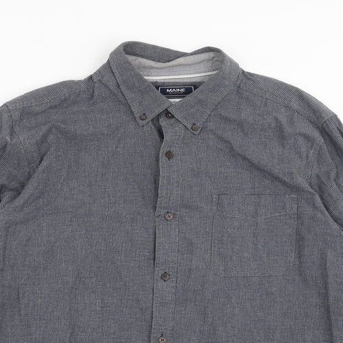 Maine New England Mens Blue Houndstooth   Button-Up Size XL  - Tailored fit