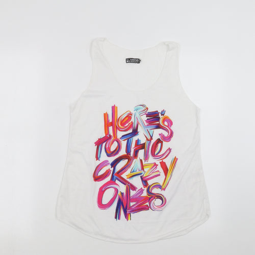 lupus Womens White   Basic Tank Size M  - here's to the crazy ones