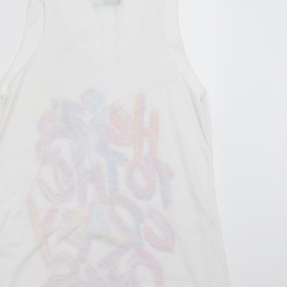 lupus Womens White   Basic Tank Size M  - here's to the crazy ones