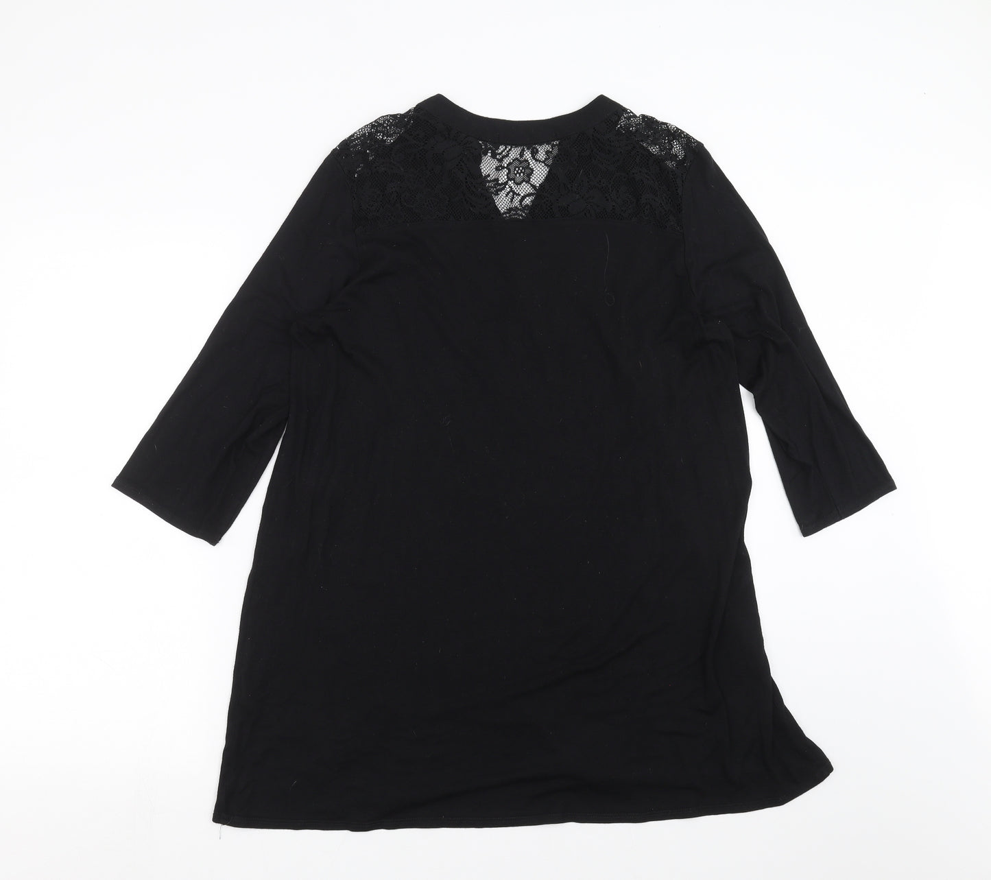 George Womens Black   T-Shirt Dress  Size 16  - floral lace detail