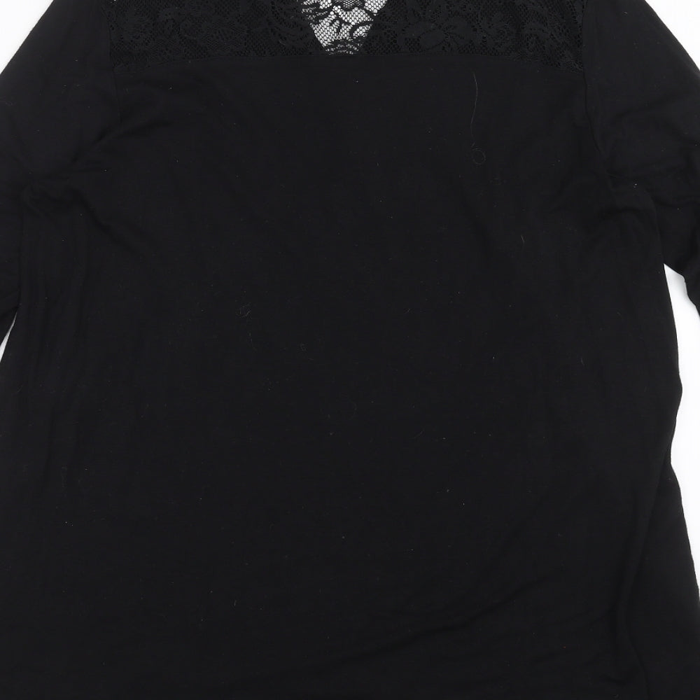 George Womens Black   T-Shirt Dress  Size 16  - floral lace detail