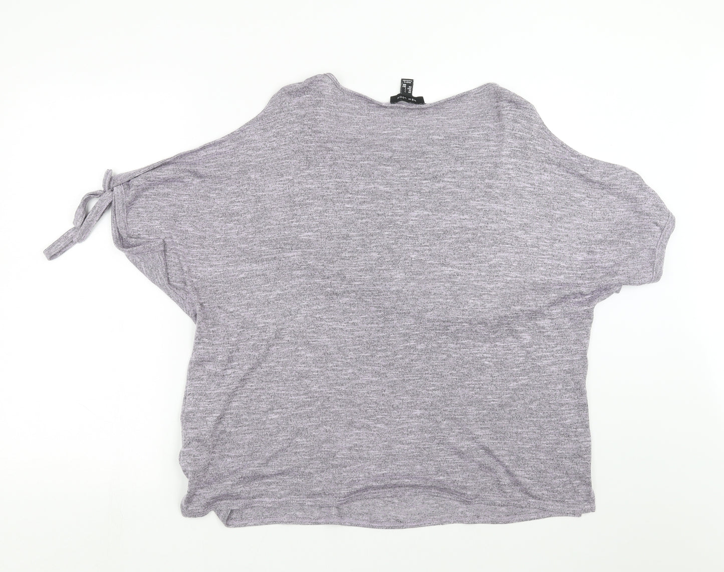 New Look Womens Purple  Knit Pullover Jumper Size L  - cold Shoulder