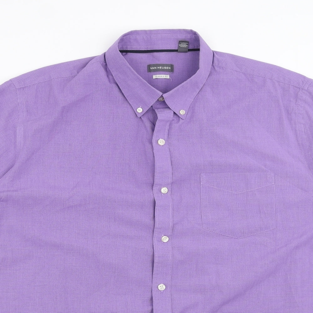 Van Heusen Mens Purple    Button-Up Size XL