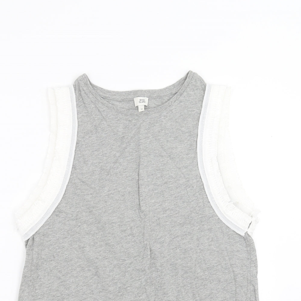River Island Womens Grey   Basic T-Shirt Size 12